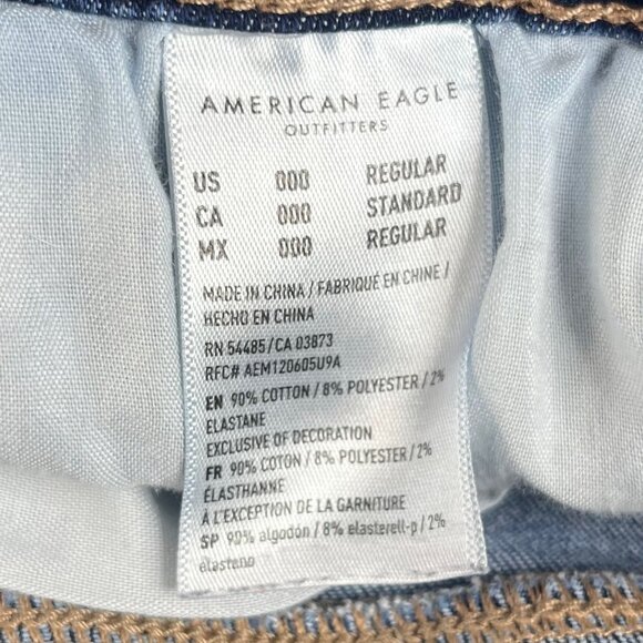American Eagle Womens Hi-Rise Jegging Blue Distressed Size 000 - Picture 12 of 15